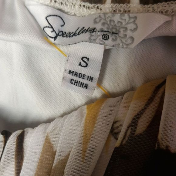 Speechless Brown & Gold Floral Dre - Picture 3 of 4